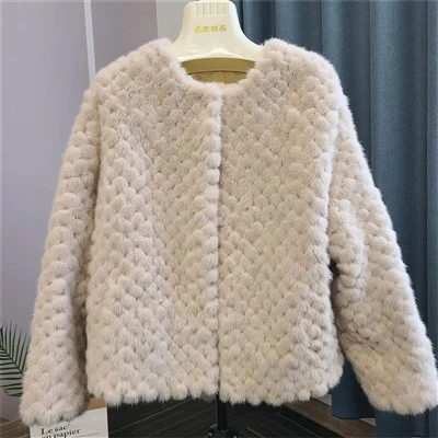 Mink Bomber Jacket Cov poj niam